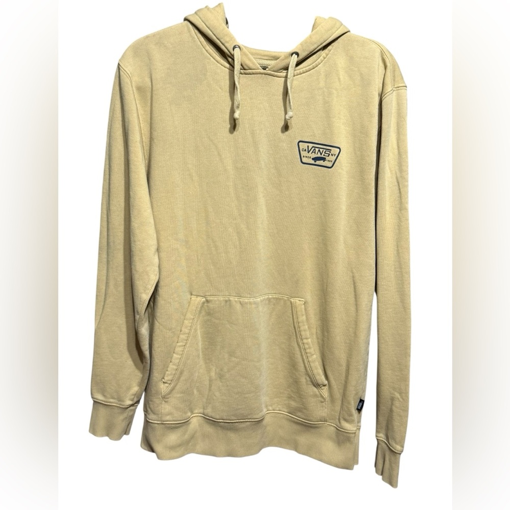 Vans Men's Light Yellow Hoodie 90s Skater Grunge Rock Y2K Streetwear Sz S